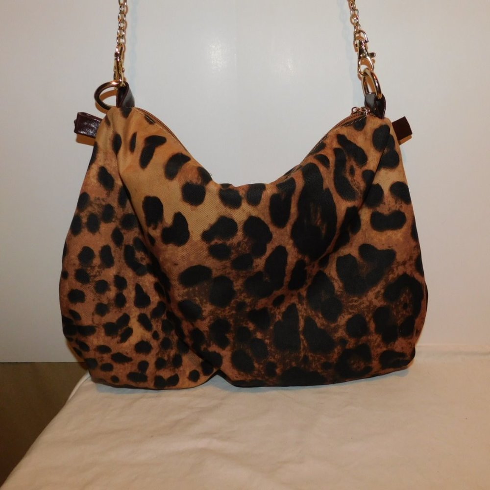 Charming Charlie Leopard Print Chain Shoulder Stra - image 2